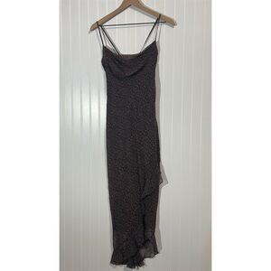Rampage Y2K Floral Slip Dress  13 Cowl Neck Double Strap Ruffle Hem 90s Grunge